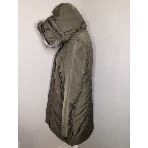 Stoic insulated outdoor winter down parka olive green coat med - Picture 4 of 13